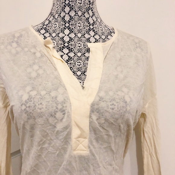 ARITZIA WILFRED Sheer Long Sleeve Blouse Tee - Picture 2 of 6